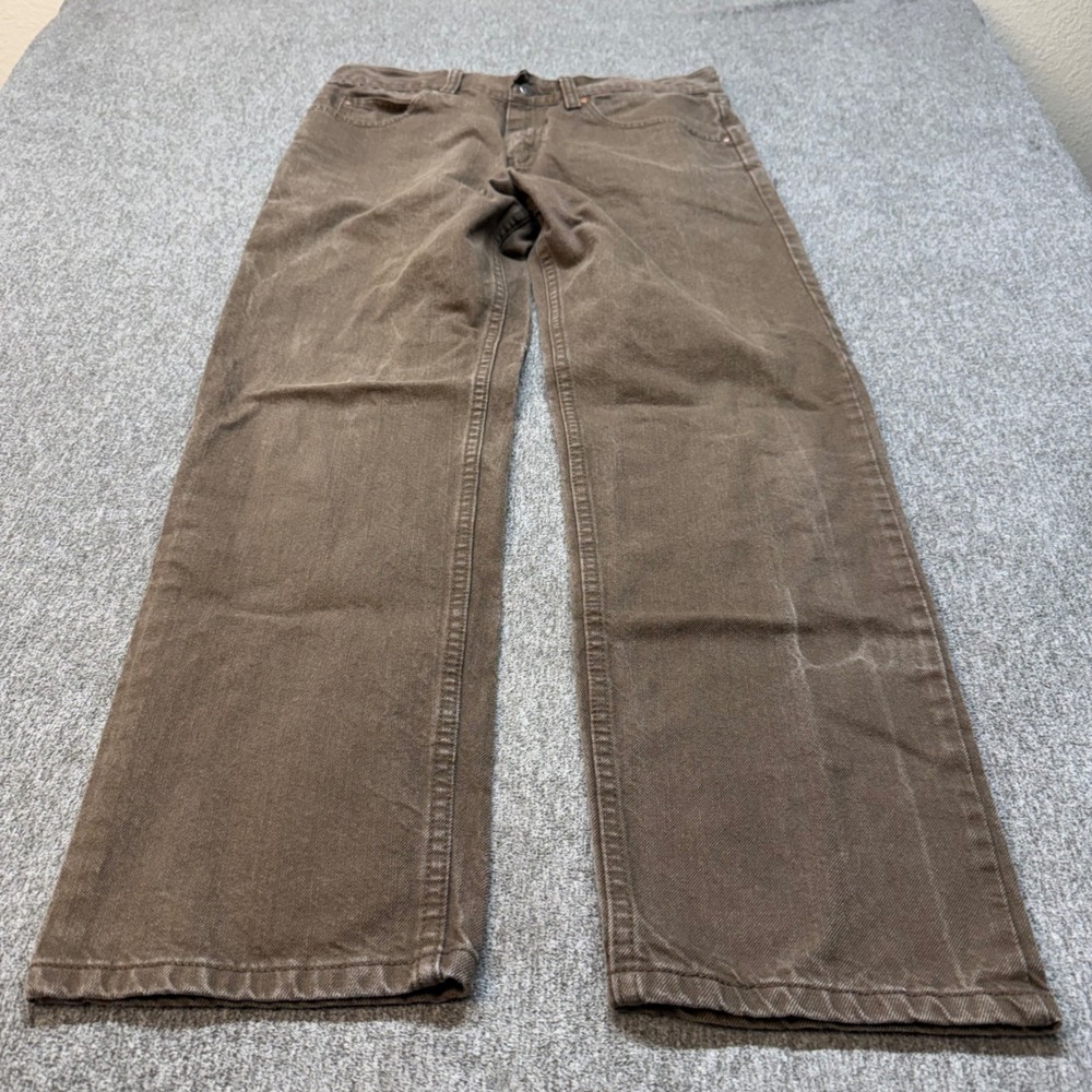 Lee Regular Fit Mens Brown Denim Jeans Straight Leg 100 Cotton 32x30 TZS-B459